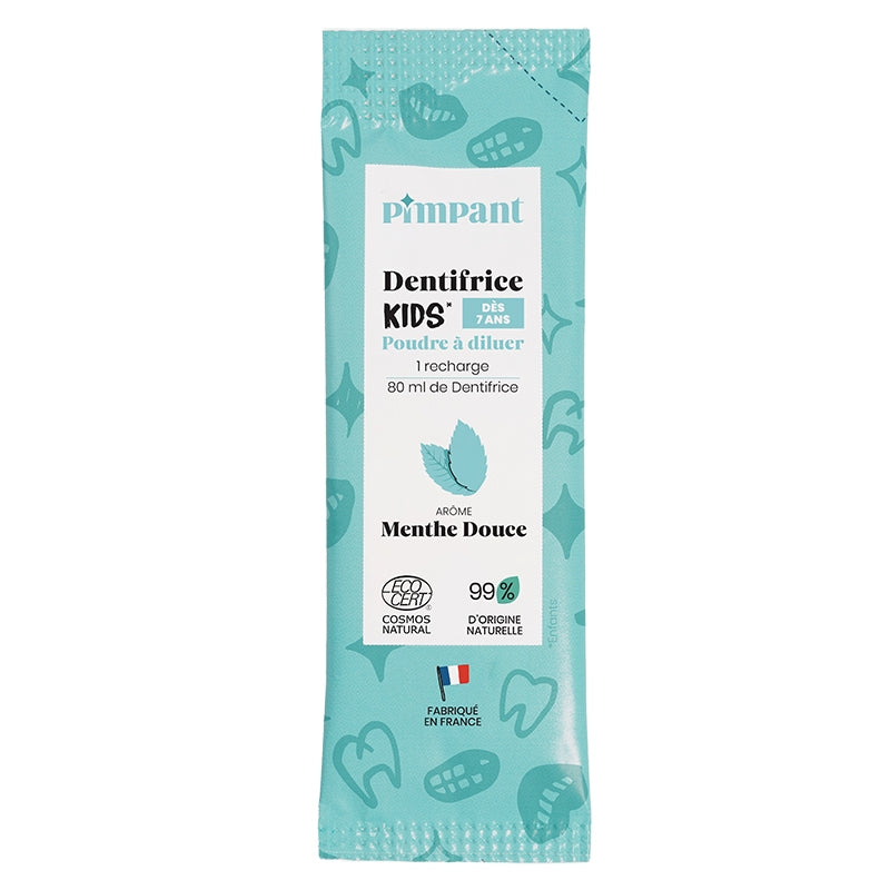 Dentifrice enfants poudre à diluer menthe douce avec fluor