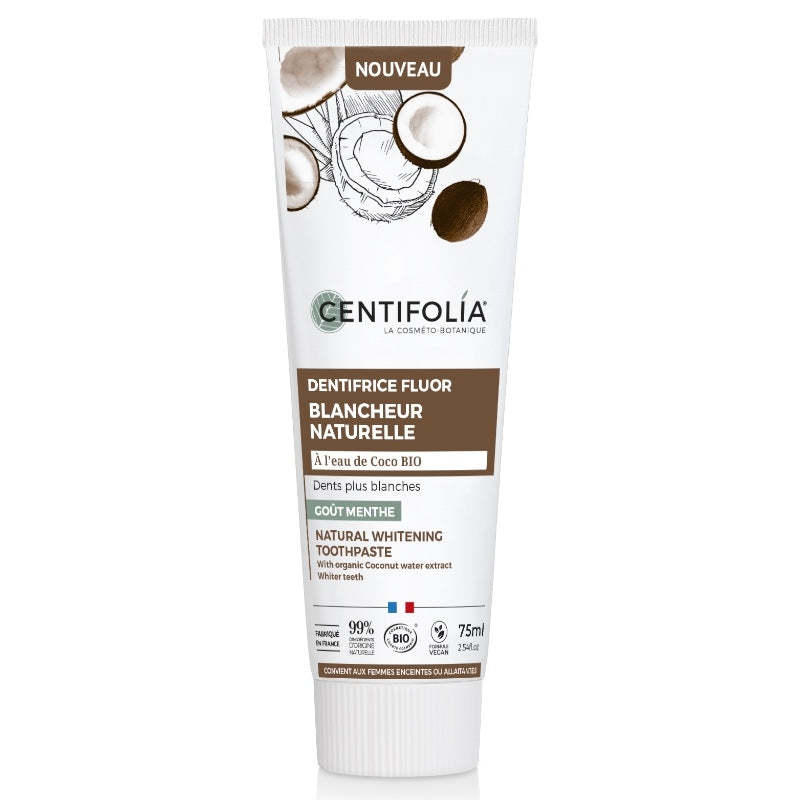 Centifolia - Dentifrice fluor blancheur naturelle BIO coco & menthe 75ml