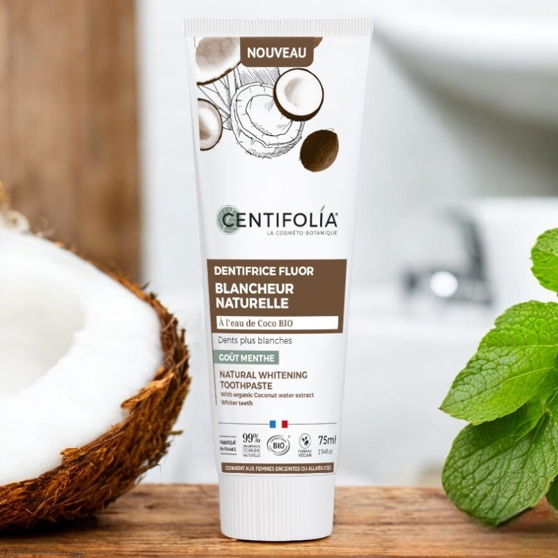 Centifolia - Dentifrice fluor blancheur naturelle BIO coco & menthe 75ml