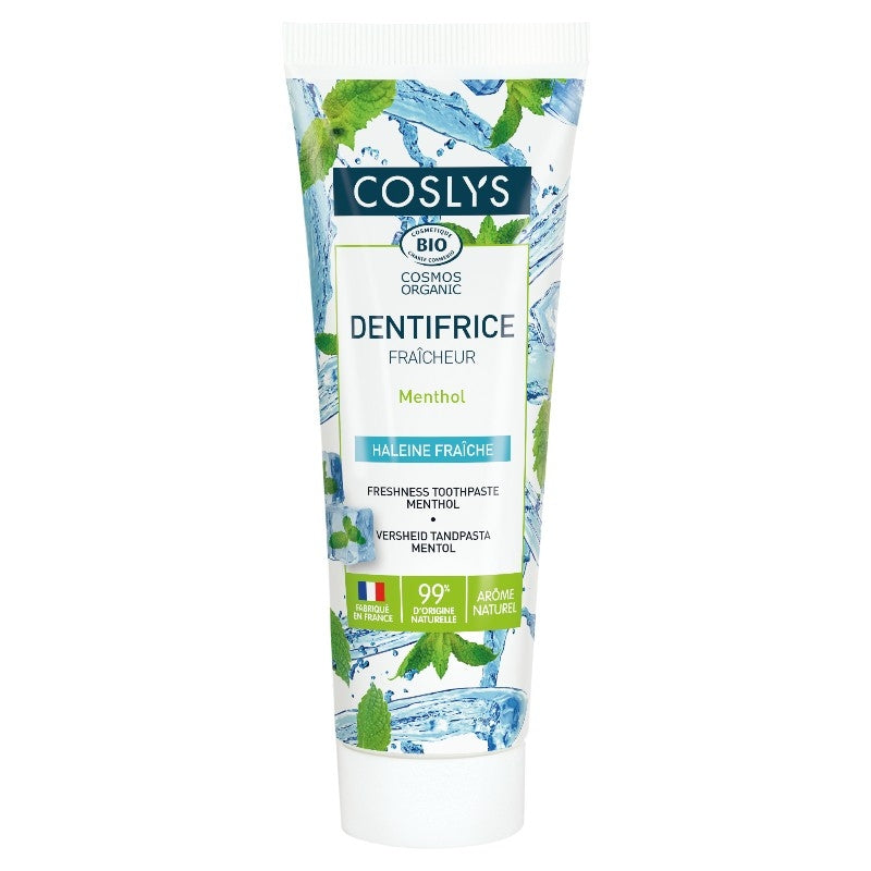 Coslys - Dentifrice fraîcheur BIO menthol sans fluor 100g