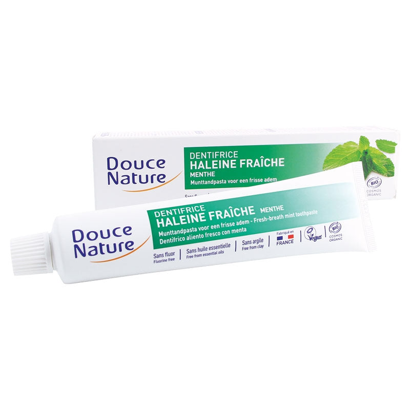 Douce Nature - Dentifrice haleine fraîche BIO menthe sans fluor 75ml