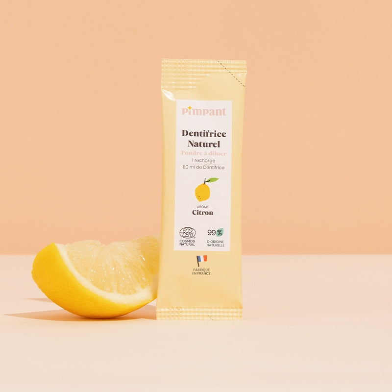 Dentifrice poudre à diluer citron avec fluor