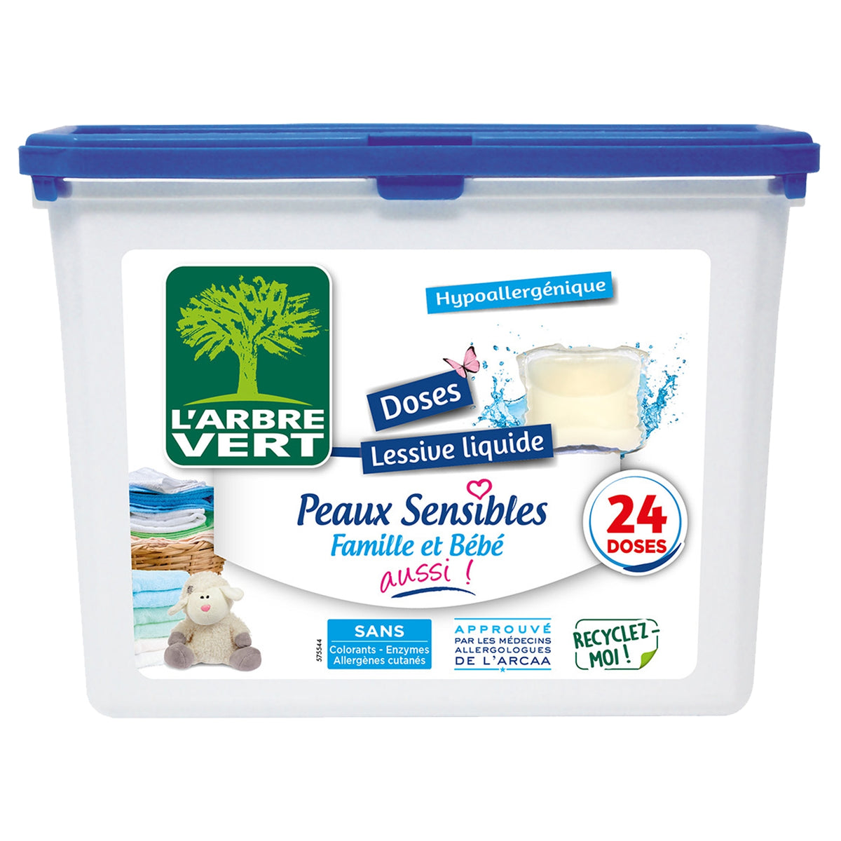 L'Arbre Vert - Doses lessive peau sensible 24 doses