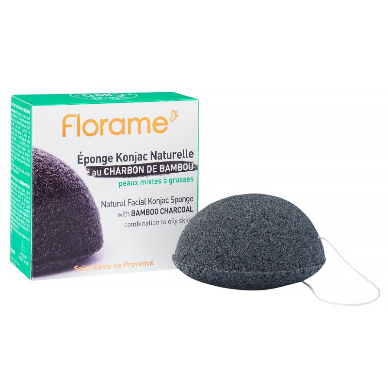 Florame - Éponge Konjac charbon de bambou 1 pièce