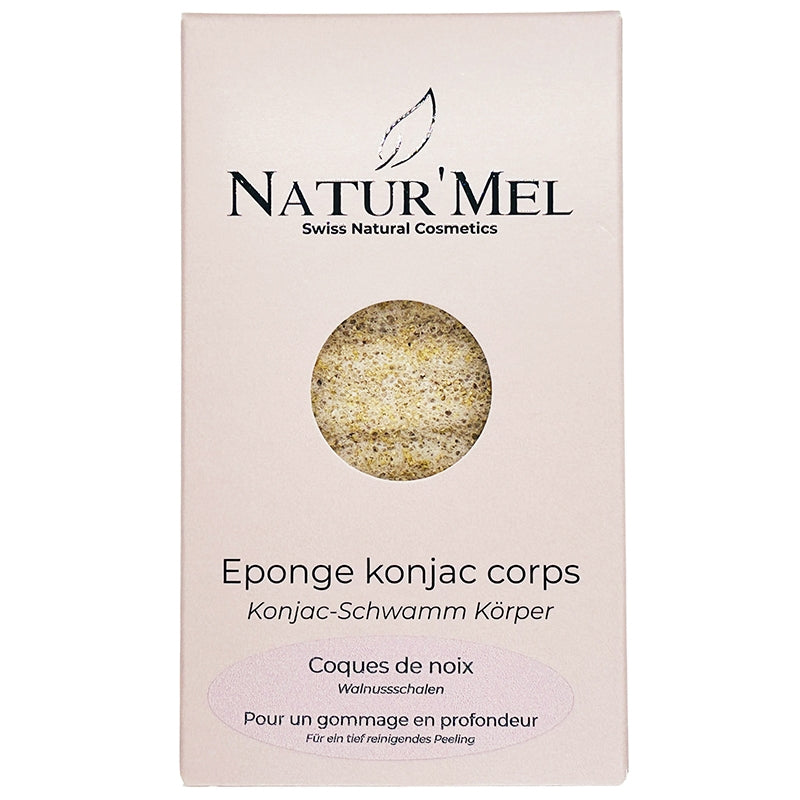 Éponge Konjac corps coques de noix