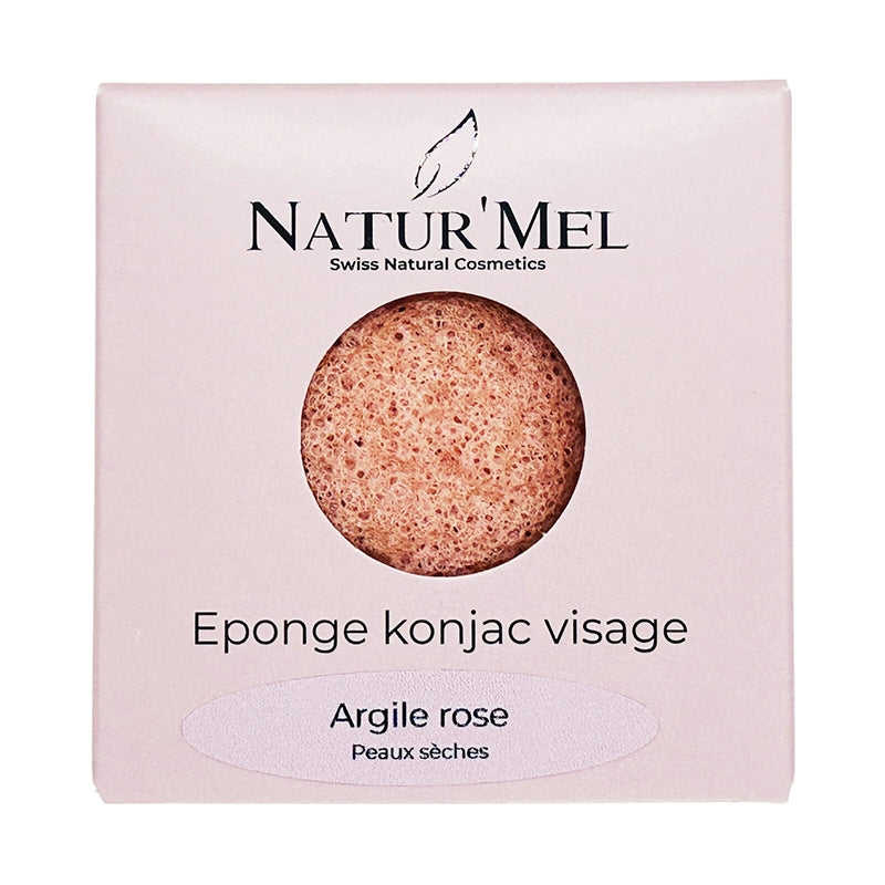 Éponge Konjac visage argile rose