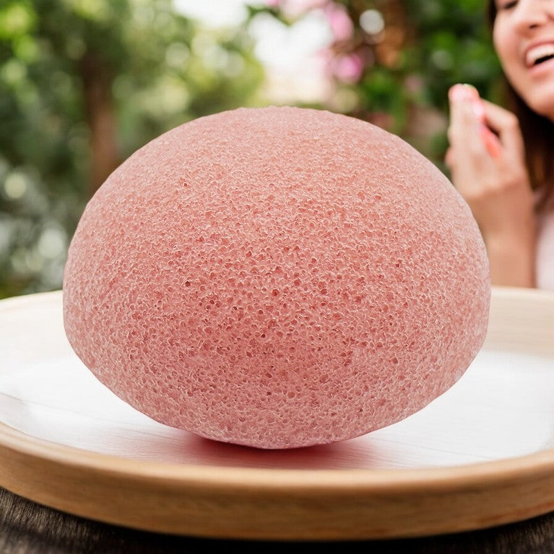 Éponge Konjac visage argile rose