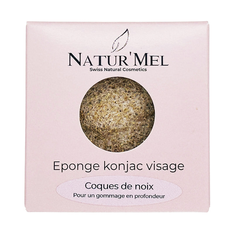 Éponge Konjac visage coques de noix