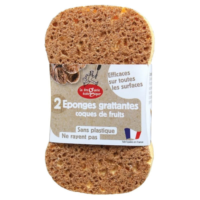 La Droguerie Écologique - Éponges grattantes en coques de fruits 2 pièces