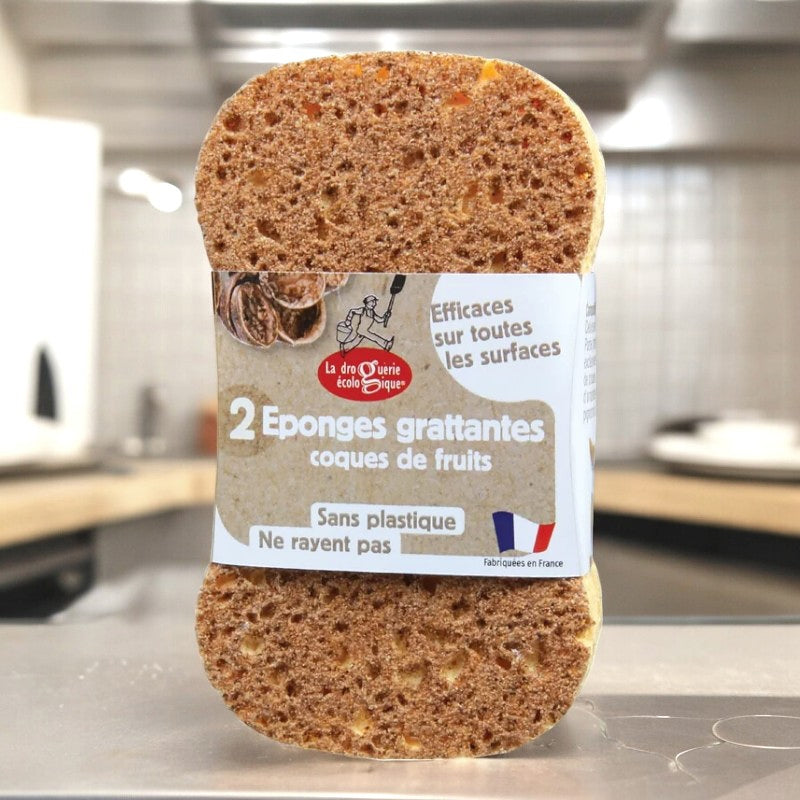 La Droguerie Écologique - Éponges grattantes en coques de fruits 2 pièces