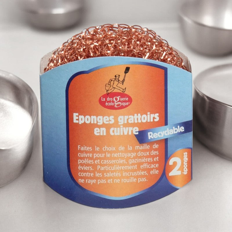 La Droguerie Écologique - Éponges grattoirs en cuivre 2 pièces