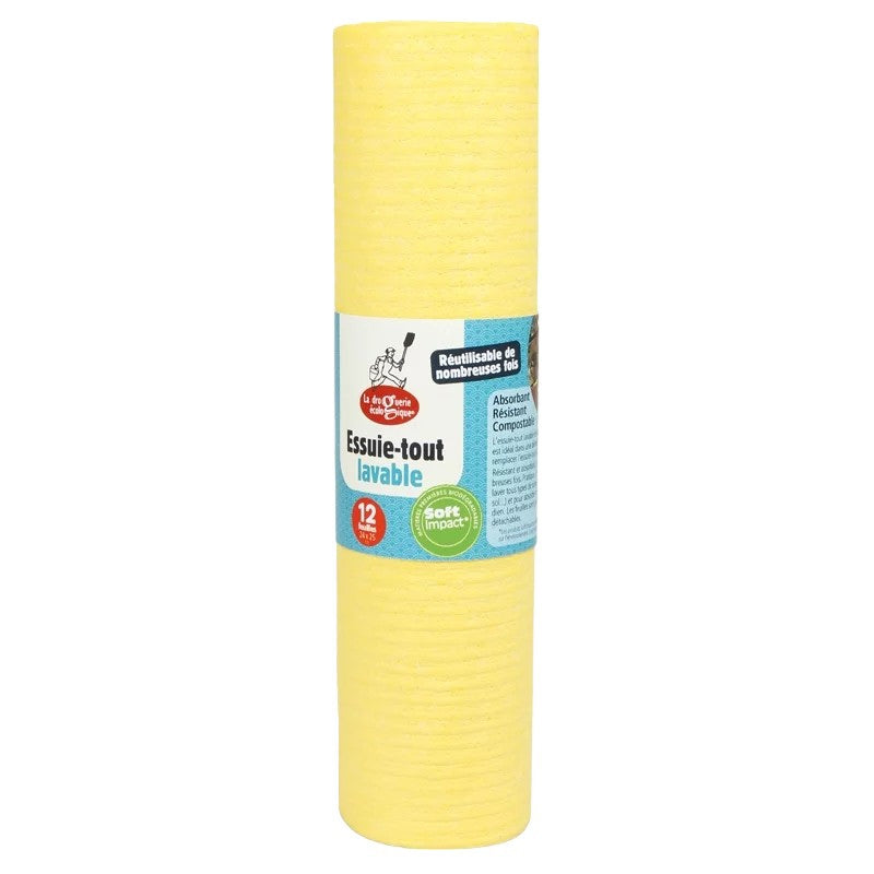 La Droguerie Écologique - Essuie-tout lavable Jaune 12 pièces