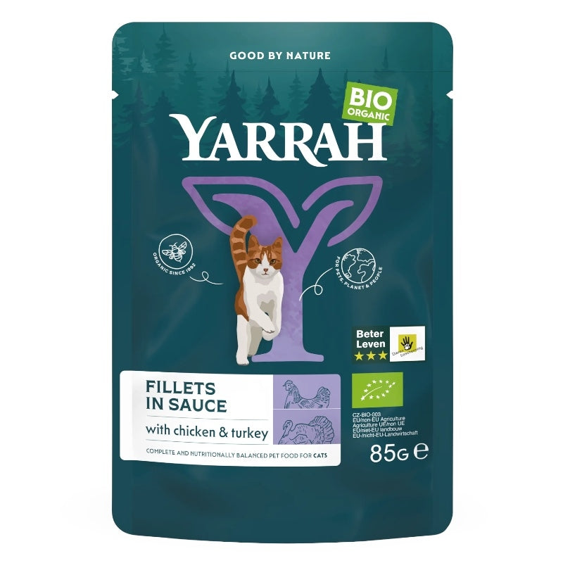 Filets en sauce à la dinde pour chat BIO