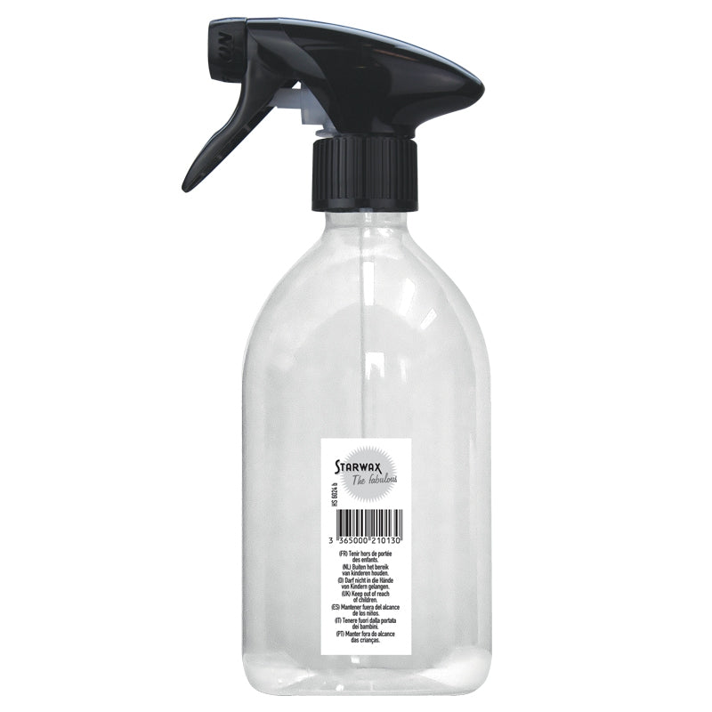 Flacon en plastique transparent avec spray