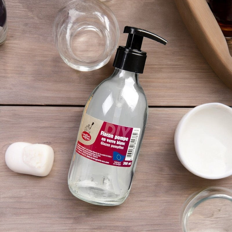 La Droguerie Écologique - Flacon pompe en verre transparent 300ml