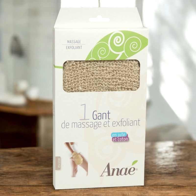 Anaé - Gant de massage & exfoliant en jute & coton BIO