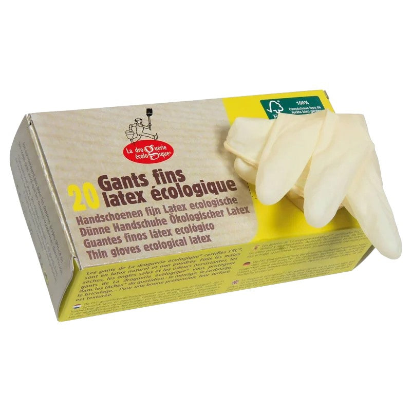 La Droguerie Écologique - Feine ökologische Latexhandschuhe - Größe L 20 Stück