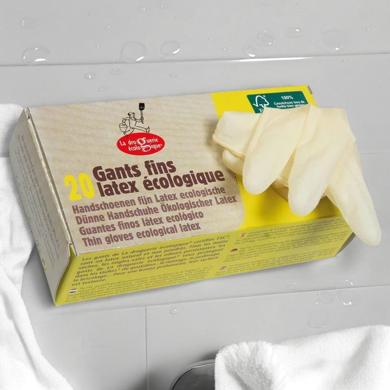 La Droguerie Écologique - Feine ökologische Latexhandschuhe - Größe L 20 Stück