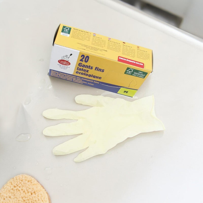 La Droguerie Écologique - Gants latex écologiques jetables - Taille M 20 pièces