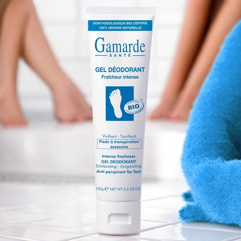 Gamarde - Gel déodorant fraîcheur intense BIO - pieds à transpiration excessive - 100g