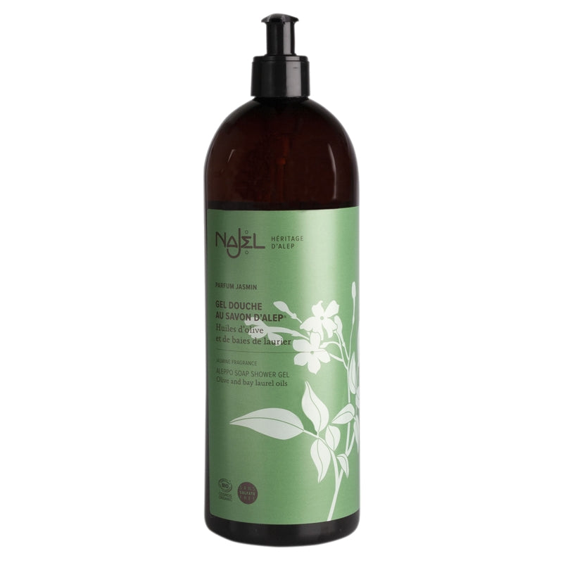 Gel douche BIO au savon d'Alep - parfum jasmin - 1l