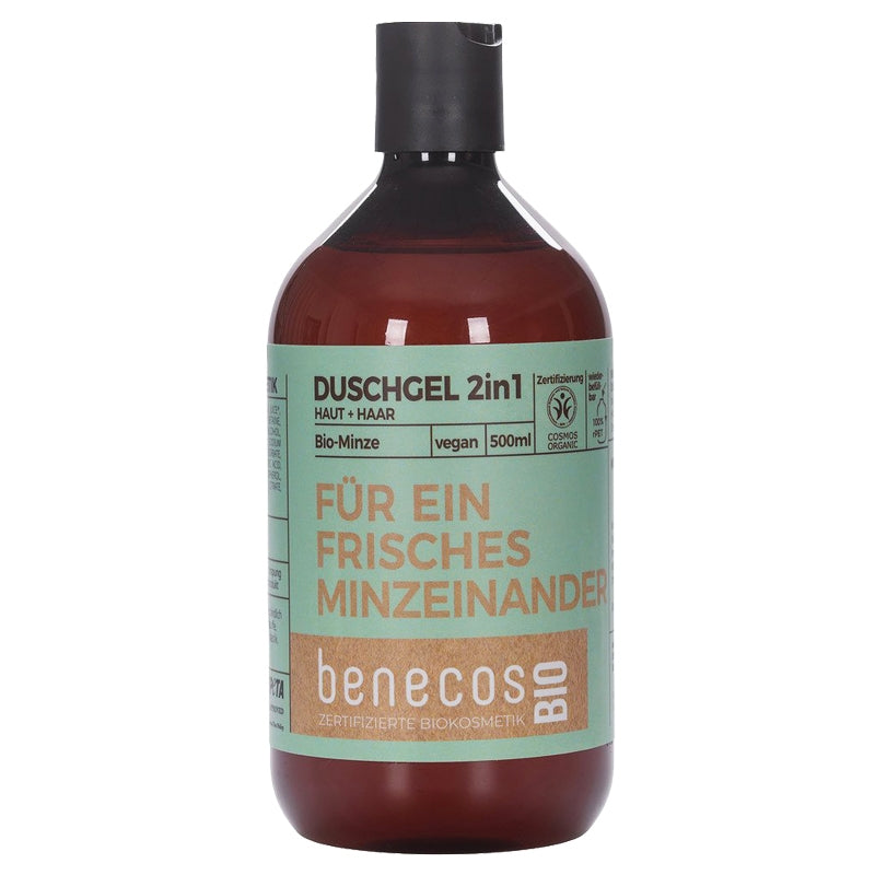 Benecos - Gel douche peau & cheveux 2 en 1 menthe BIO 500ml