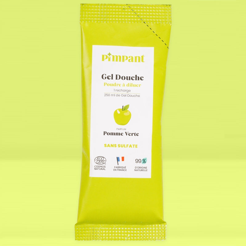 Gel douche poudre à diluer pomme verte