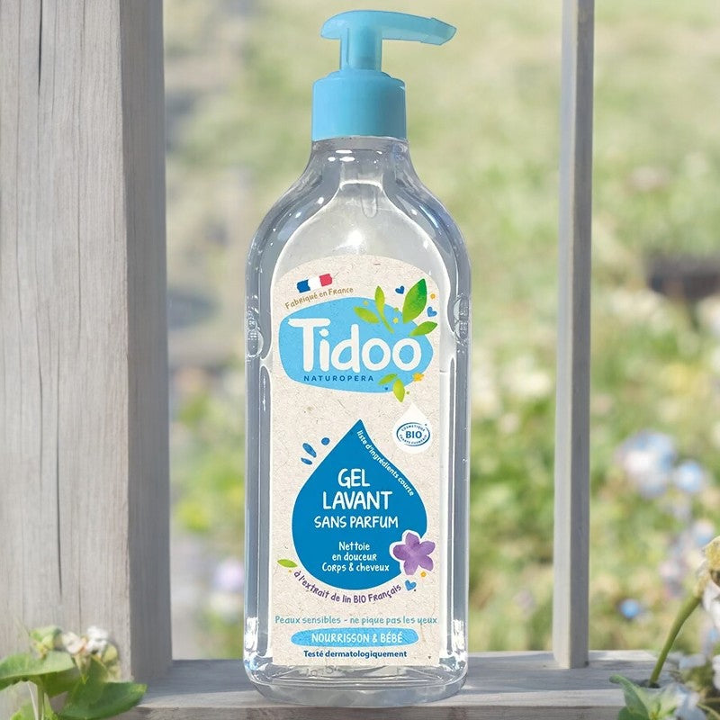 Bio-Babywaschgel mit Leinsamen - 495 ml - Tidoo