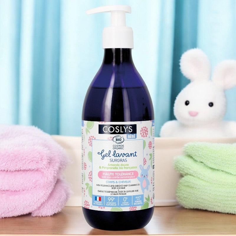 Coslys - Gel lavant surgras bébé BIO pimprenelle 500ml