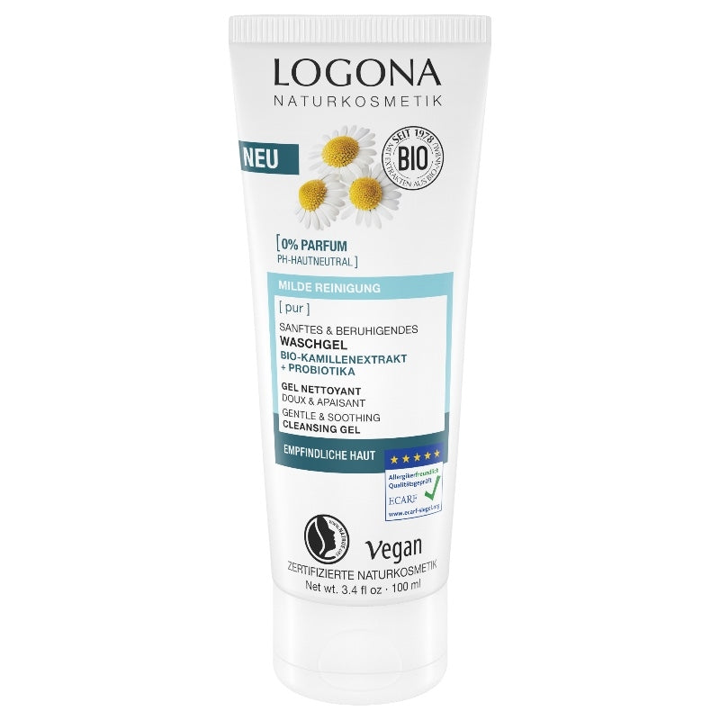 Logona - Sanftes und beruhigendes Reinigungsgel mit Kamille und Probiotika BIO 100ml