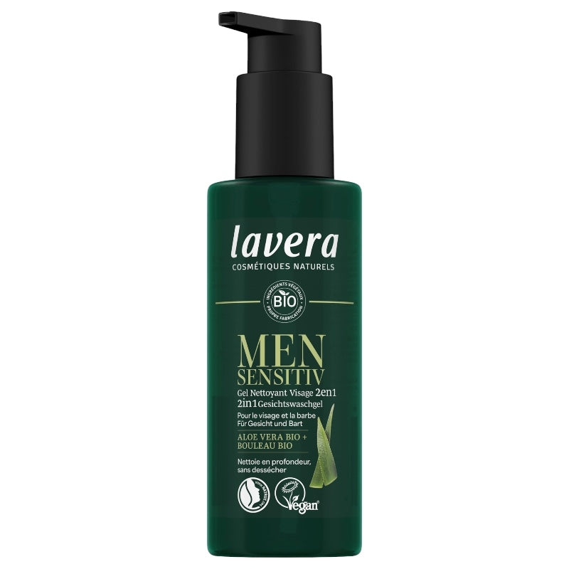 Lavera - Gel nettoyant visage 2 en 1 homme BIO aloe vera & bouleau 150ml