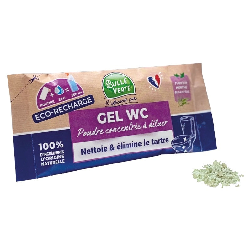 Bulle Verte - Gel WC poudre à diluer menthe & eucalyptus ECO - 1 pièce