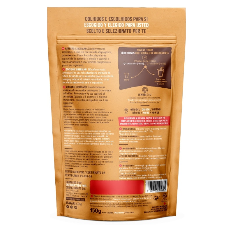 Iswari - Ginseng sibérien en poudre BIO 150g