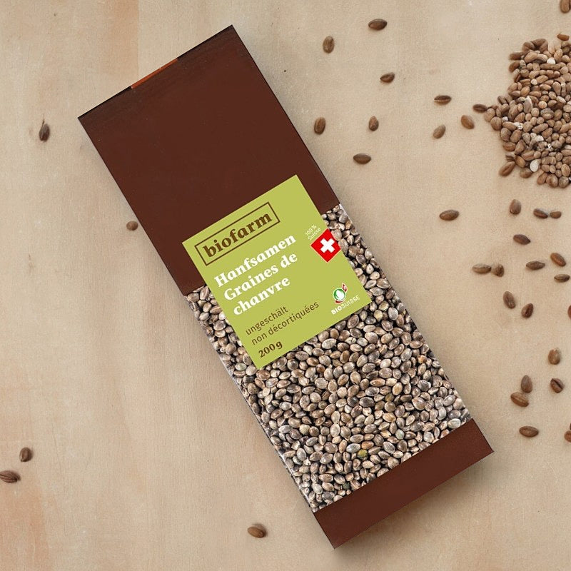 Biofarm - Graines de chanvre non décortiquées suisses BIO 200g