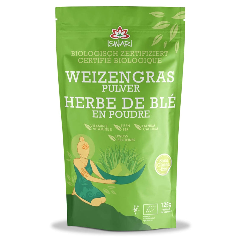 Iswari - Herbe de blé en poudre BIO 125g