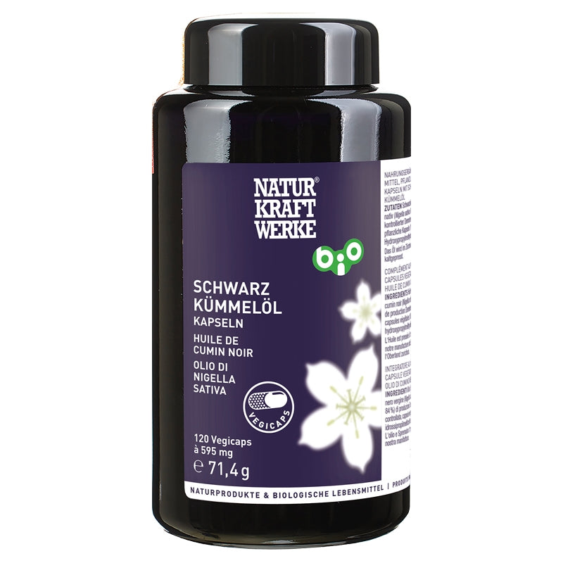 Huile de nigelle BIO capsules - Naturkraftwerke 120 x 595mg