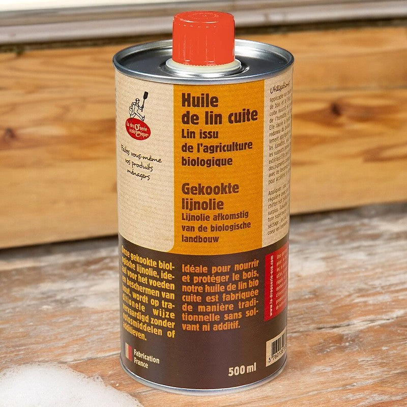 La Droguerie Écologique - Huile de lin cuite bio 500ml - protection du bois
