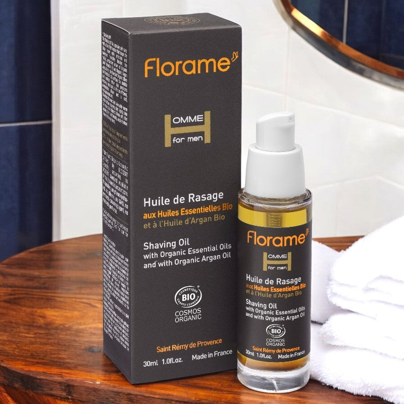 Florame - Huile de rasage homme BIO cèdre & argan 30ml