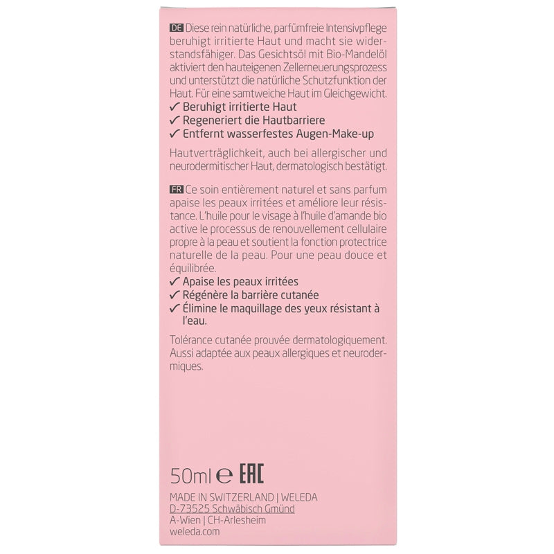 Huile visage multi-effet Sensitiv amande BIO 50ml Weleda