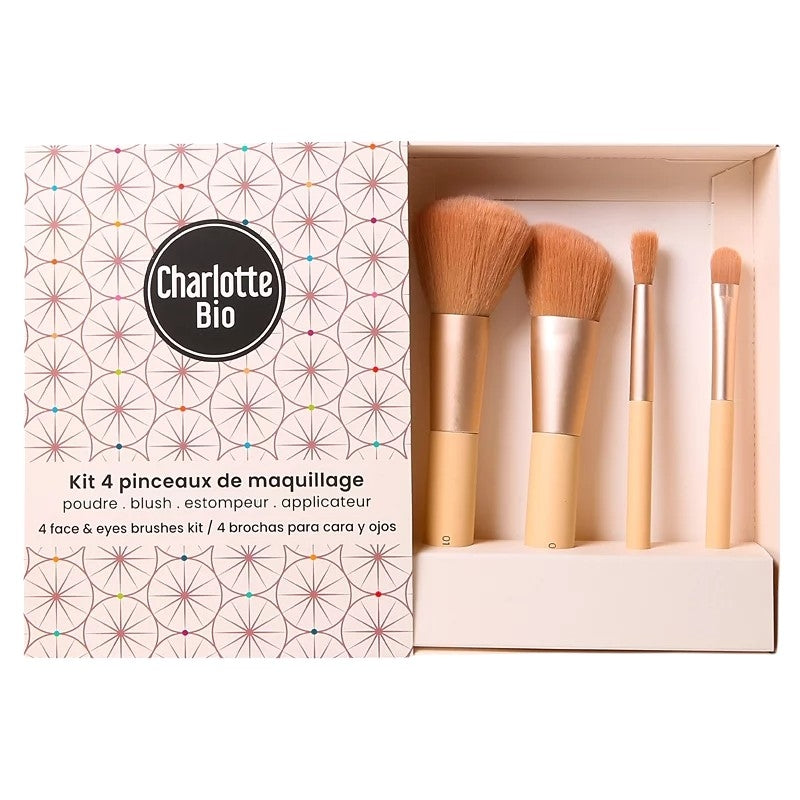 Charlotte Bio - Kit 4 pinceaux de maquillage