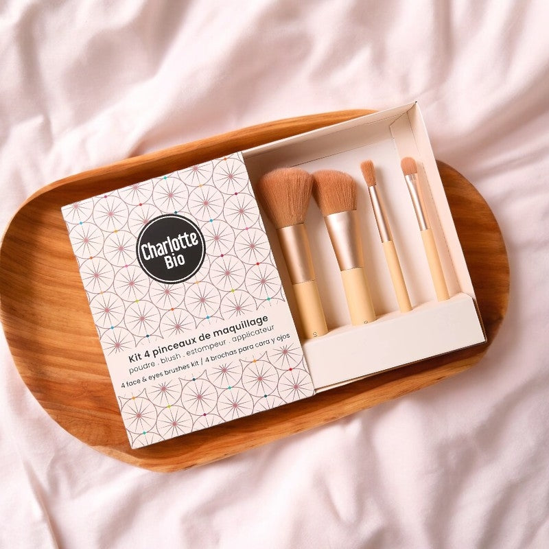 Charlotte Bio - Kit 4 pinceaux de maquillage