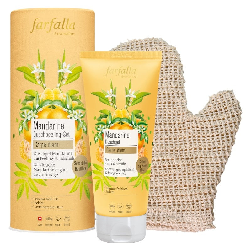Farfalla - Kit gommage douche mandarine BIO
