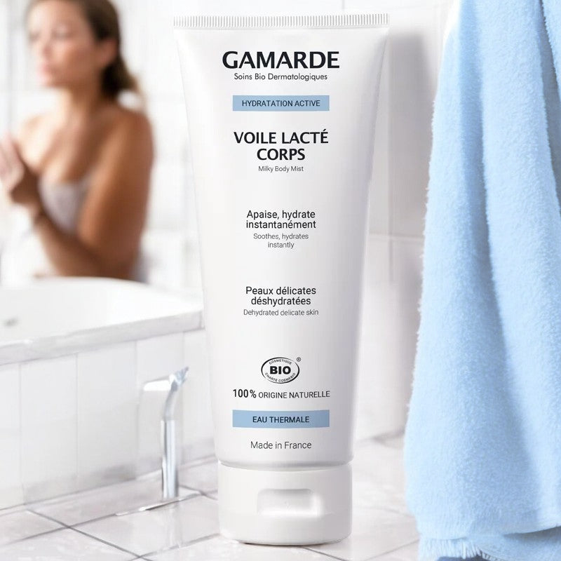 Gamarde - Lait corporel "Voile lacté" BIO - eau thermale - peaux délicates déshydratées - 200g