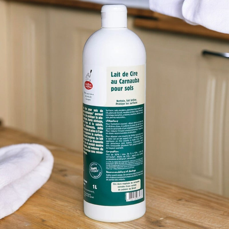 La Droguerie Écologique - Lait de cire au carnauba BIO pour sols 1l