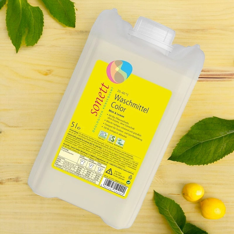 Lessive liquide couleur menthe & lemongrass ECO 5l - Sonett