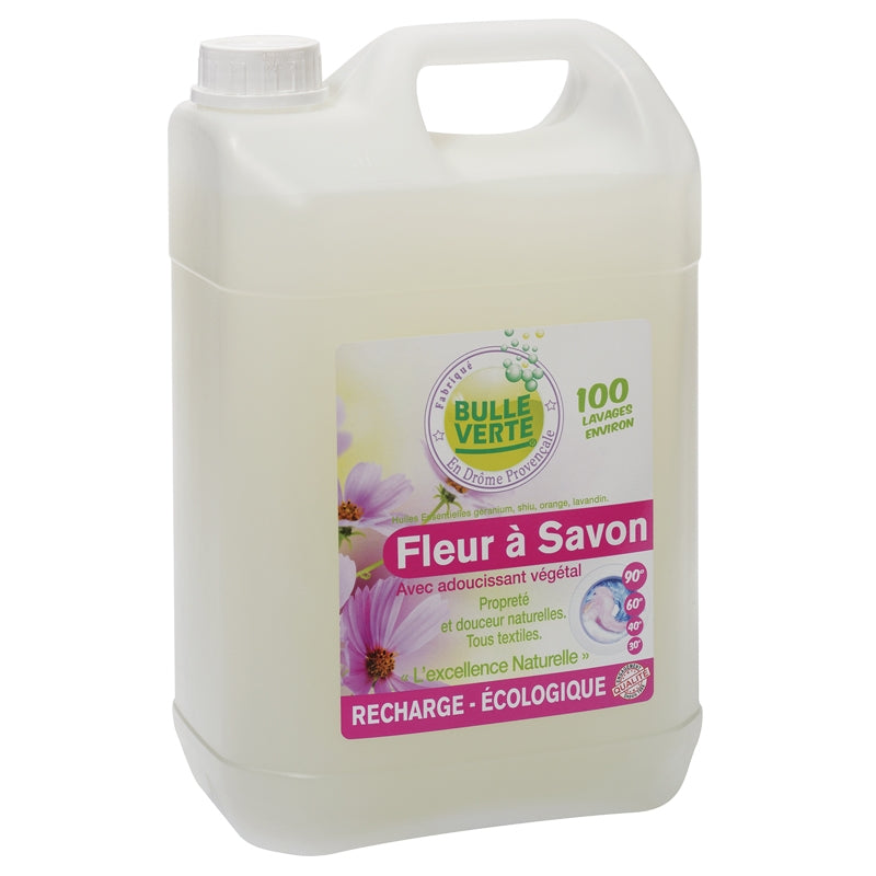 Bulle Verte - Lessive liquide fleur à savon géranium & shiu 5l