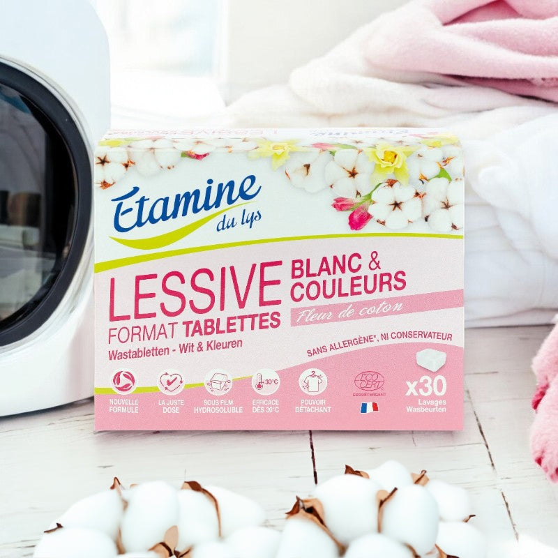 Etamine du Lys - Lessive tablettes fleur de coton 30 tablettes 30 pièces