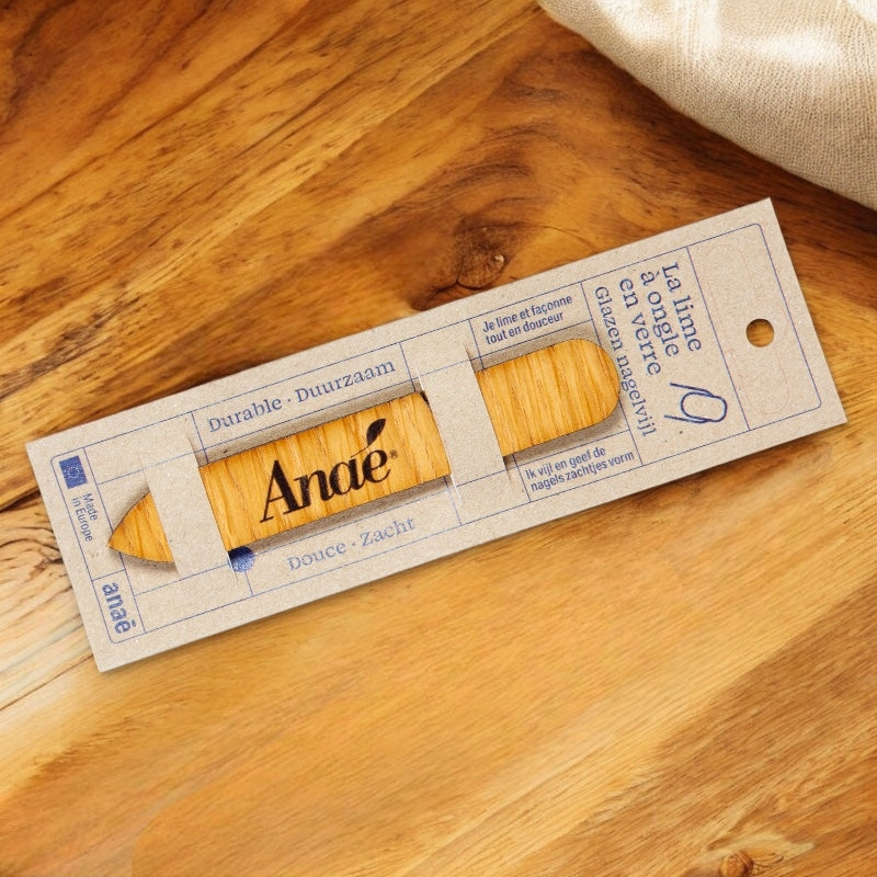 Anaé - Lime à ongles en verre petite avec étui en bois