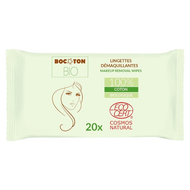 Bocoton - Lingettes démaquillantes BIO aloe vera 20 pièces