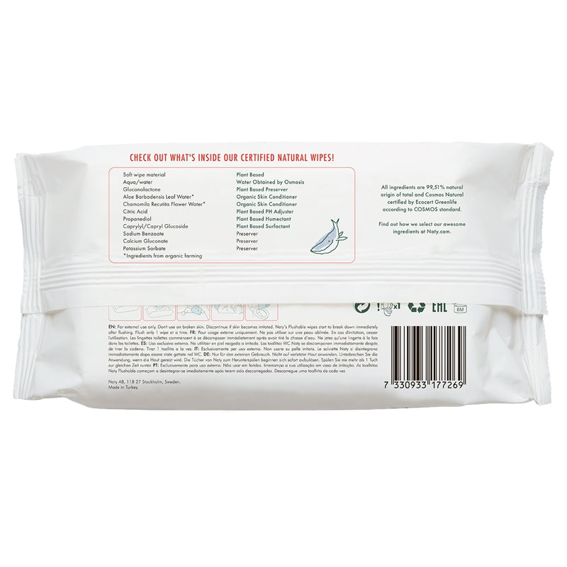Lingettes biodégradables bébé & WC sans parfum 56 pièces | Naty